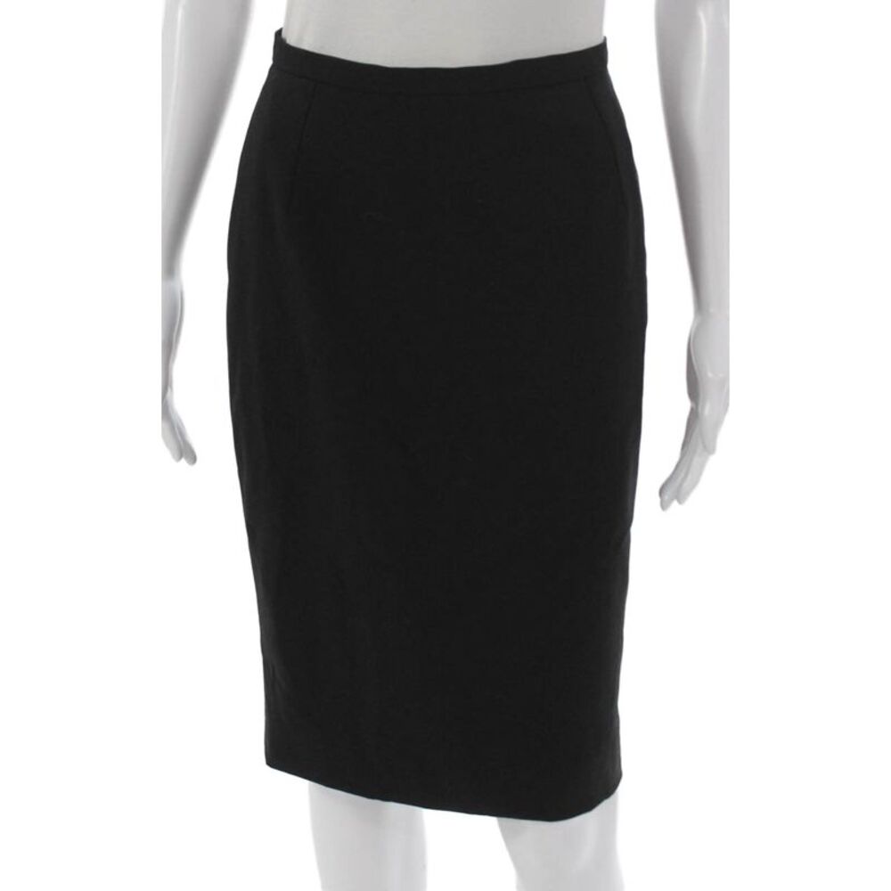 Dolce & Gabbana Womens Straight Pencil Skirt Black Virgin Wool Zip Size 38